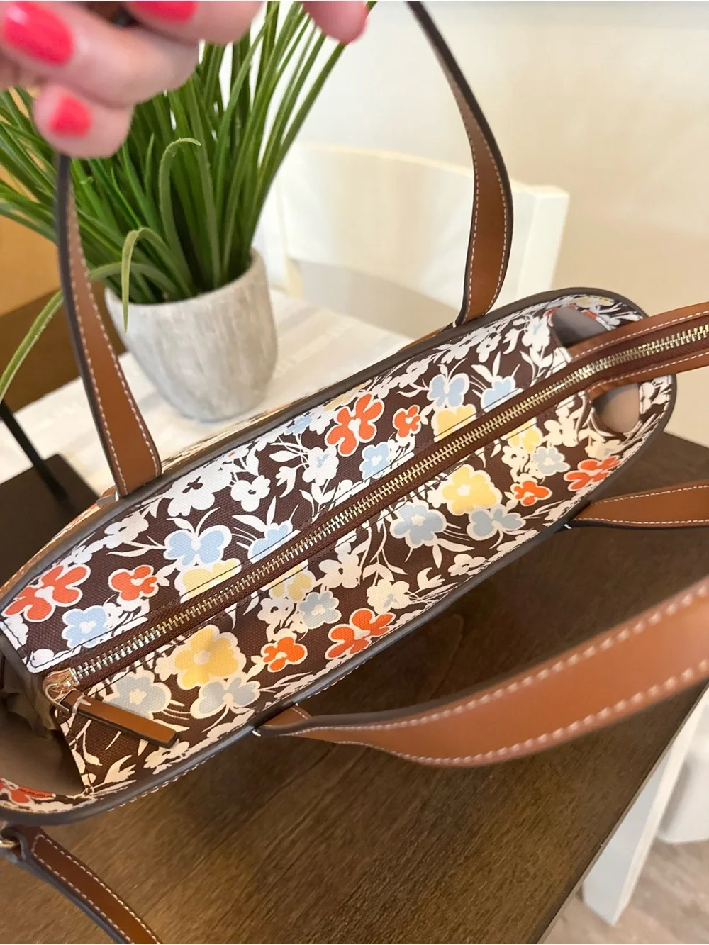 Tory Burch Kerrington Floral Tote Brown/Multicolor